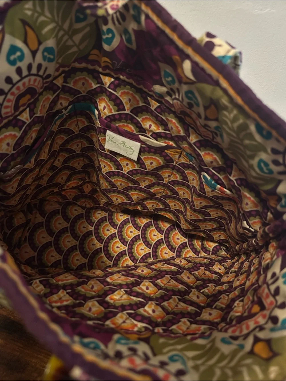 Vera Bradley Purple Multicolor Quilted Satchel